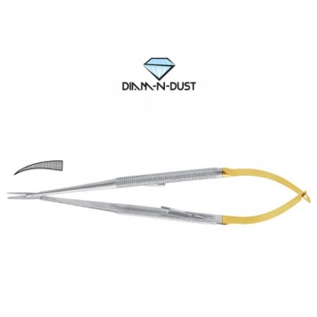 Diam-n-Dust™ Castroviejo Micro Needle Holder Curved - Delicate - With Lock Stainless Steel, 18 cm - 7"